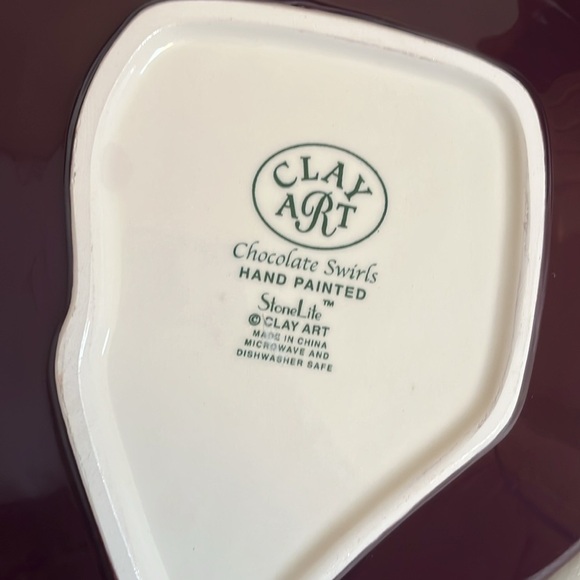 Clay Art Chocolate Swirls Hand Painted Ceramic Bundle Four Strawberry Pl… - Picture 7 of 7